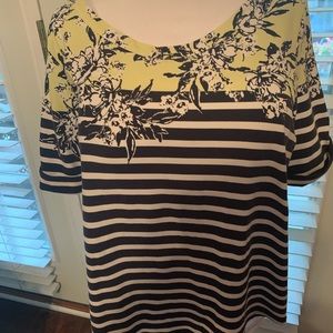 Striped cotton/spandex tee shirt. Petite